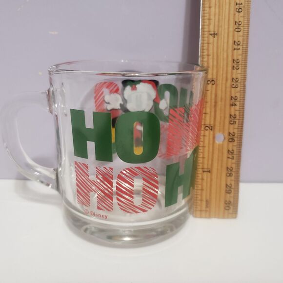 Disney Mickey Miuse Clear Ho Ho Ho Glass Vintage Anchor Hocking  Mug - Picture 10 of 10